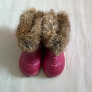 Pink Fur-Lined Boots for Kids